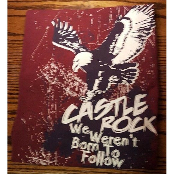 Castle Rock We Weren't Born To Follow Men's M Tee T-Shirt Maroon Eagle Red - Picture 10 of 12